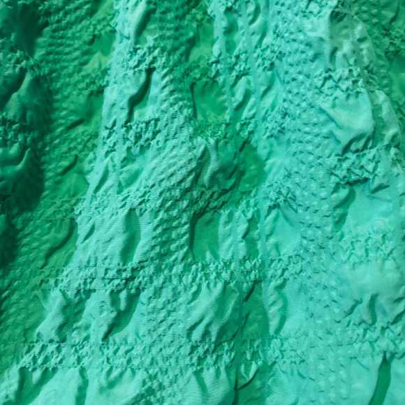 Zara oversized green textured tiered midi sun dress NWT - Picture 5 of 12